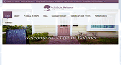 Desktop Screenshot of alifeinbalancept.com